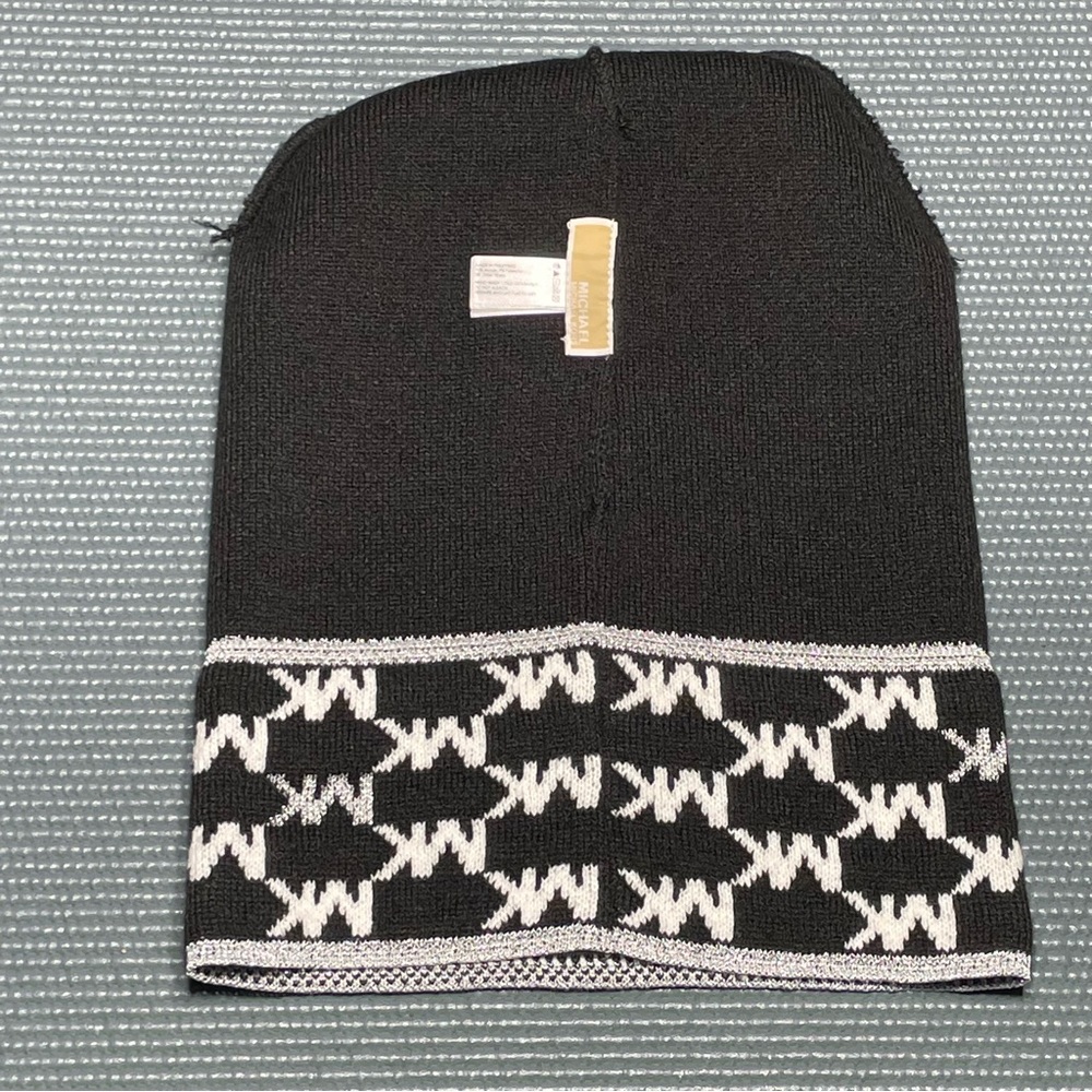 Michael Michael Kors Womens Knit Cuffed Winter Beanie Hat 539330C Black Multi OS - Picture 16 of 16